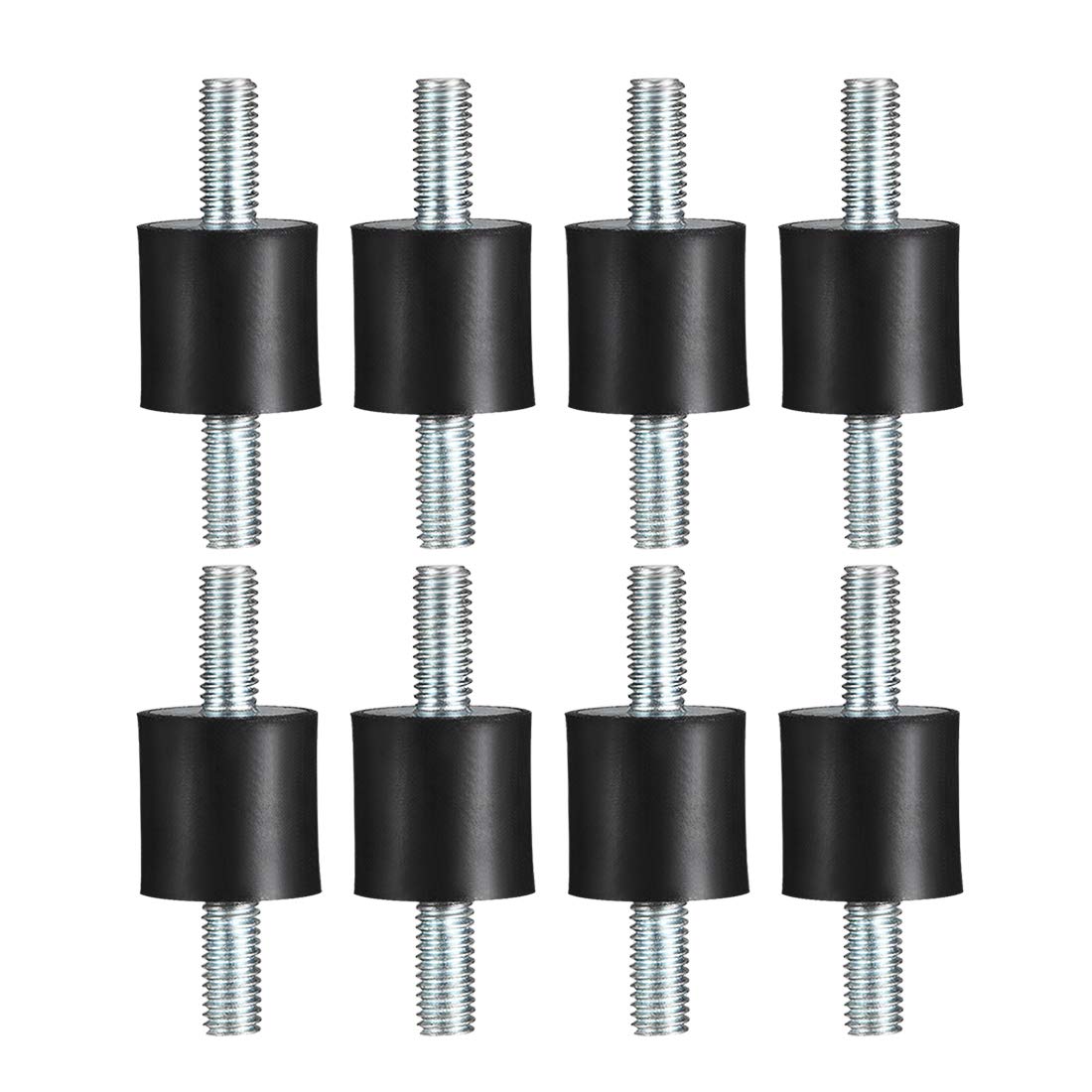 sourcing map 15 x 15mm Rubber Mounts,Vibration Isolators,Shock Absorber with M5 x 15mm Studs 8pcs