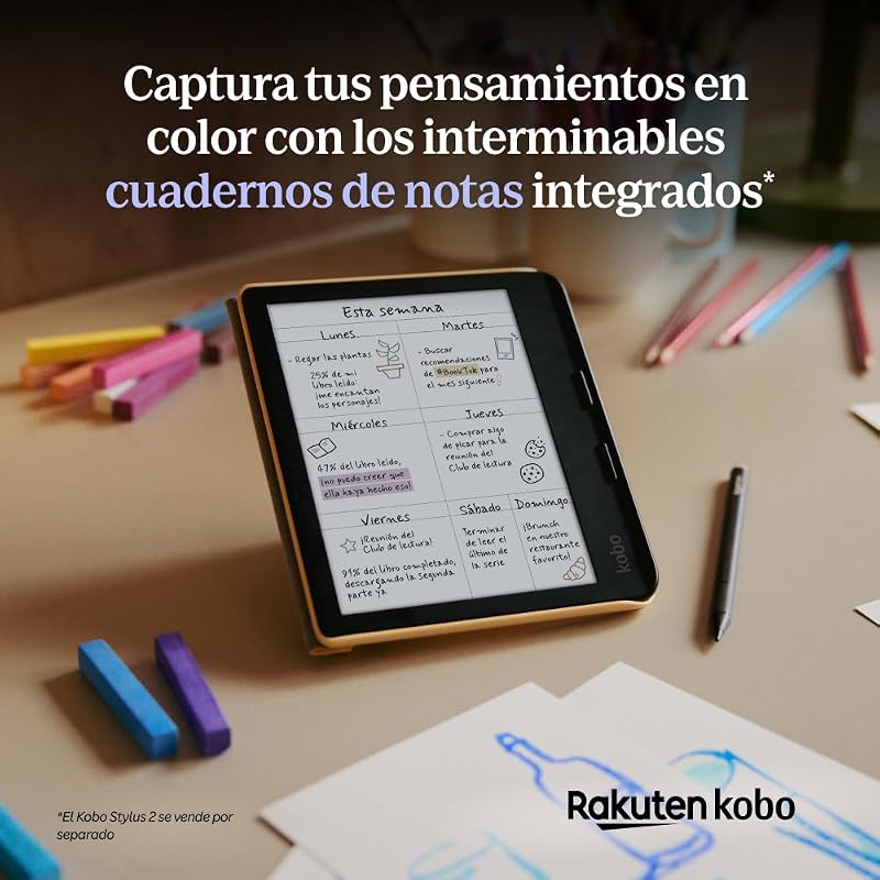Libra Colour eReader | Pantalla E Ink Kaleido™ 3 de 7" | Temperatura del Color y Brillo Ajustables | Reducción luz Azul | eBooks y AudioBooks | Memoría 32 GB | Resistente al Agua | Negro