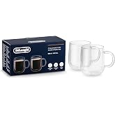 De'Longhi Double Wall Glass Mug, (500ml 16.9oz) Set of 2