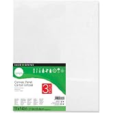 Daler-Rowney Simply Canvas Panel, 11x14 inches, 3 Pack - Artist Canvas for Oil, Acrylic, Pouring &amp; Mixed Media - 100% Cotton, Triple Primed,White
