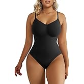 SHAPERX Women's Seamless Shapewear Bodysuit Tummy Control Body Shaper Waist Snatching Body Suit