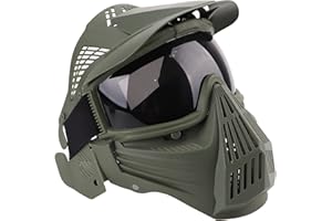 NINAT Airsoft Mask Tactical Masks Full Face with Lens Goggles Eye Protection for Halloween CS Survival Games Shooting Cosplay Mask Black Green Tan Grey