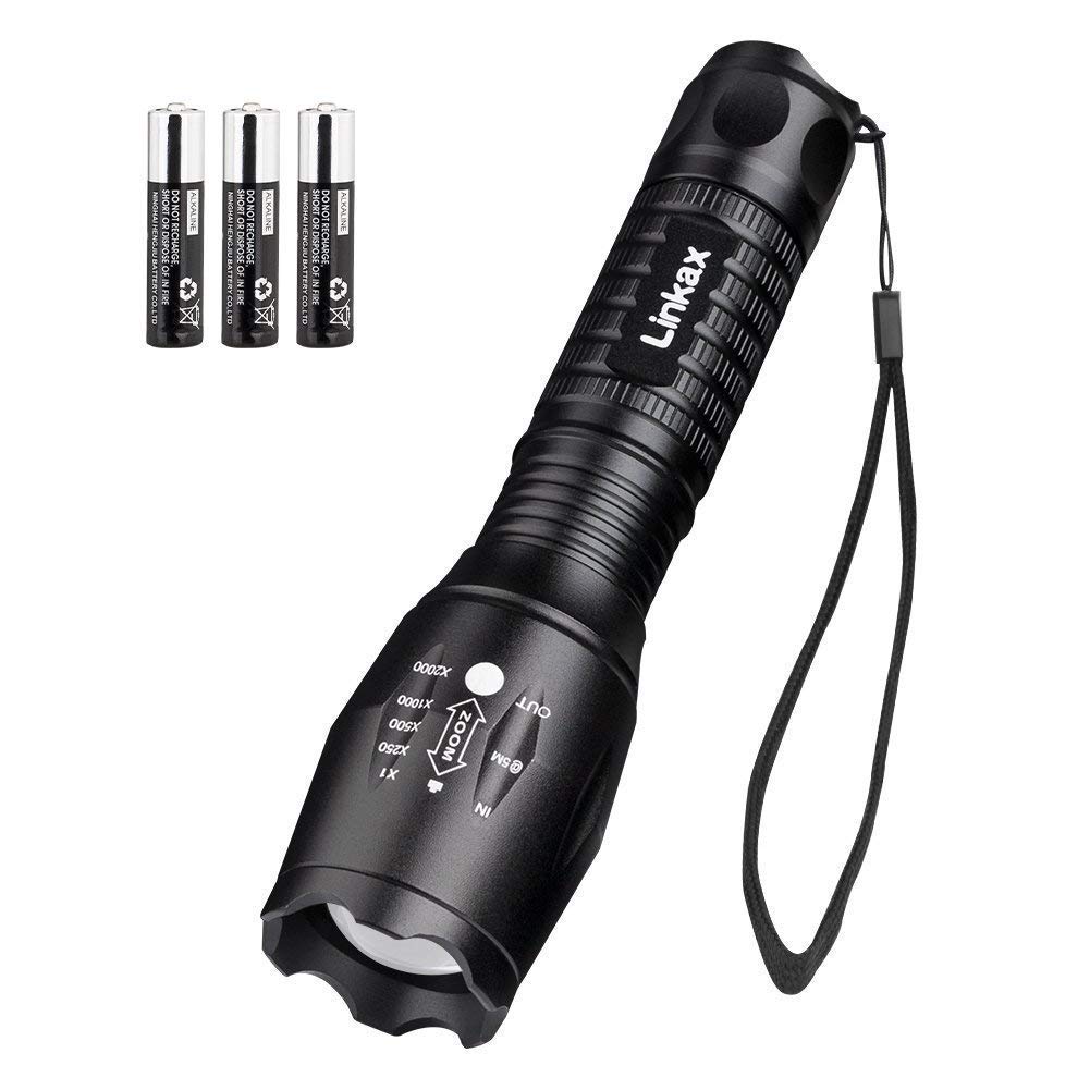 Linkax LED Torch Tactical Flashlight 2 Pack Super Bright Handheld