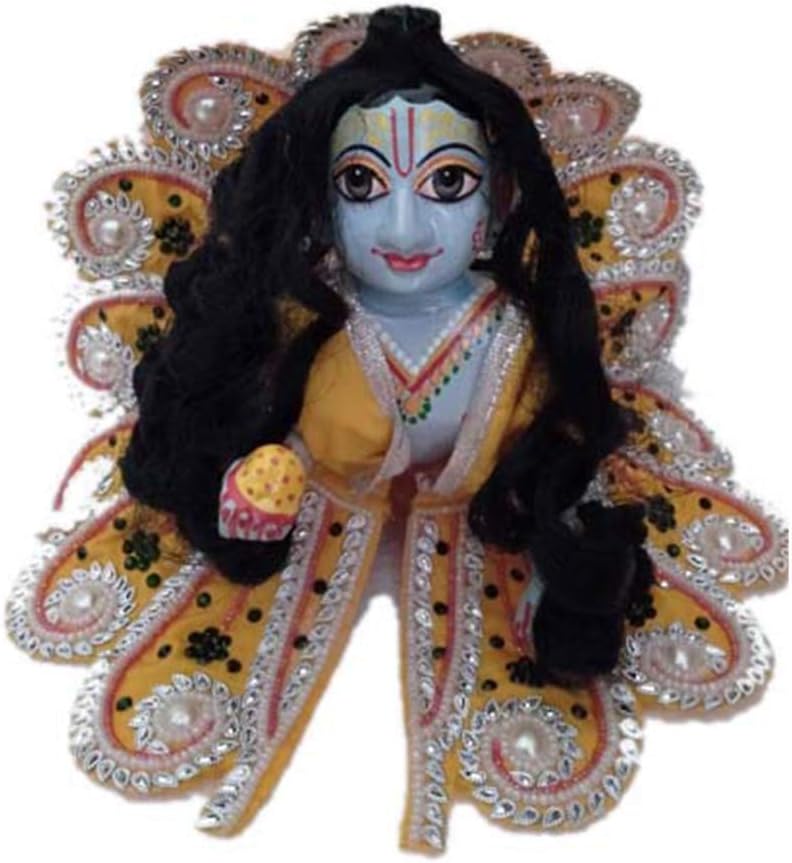 Indian Handicrafts Export Beautiful Laddu Gopal Statue with Hair & Dress