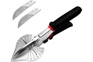 Wonglea Multi-Angle Miter Shears for Angular Cutting Molding Crafting,Quarter Round Cutting Tool,Shoe Molding Cutter Tool Scissors, Adjustable 45-135 Degree Molding Trim Cutter Snips for Wood,PVC