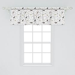 Ambesonne Dog Lover Window Valance, Paw Print Bones