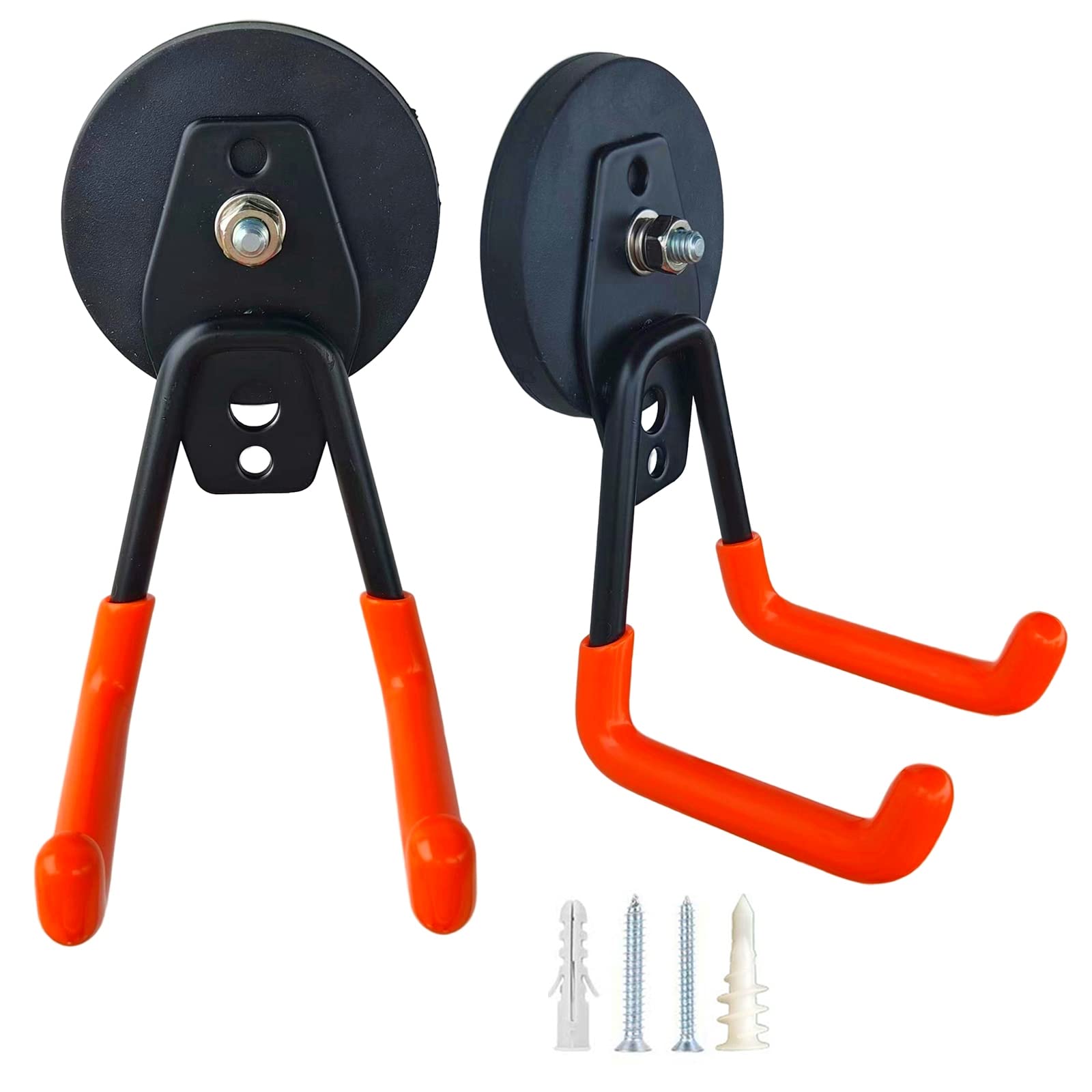 Strong Garage Magnets, 2 Pack Heavy Duty Utility Magnetic Hooks for Classroom Wall Ladder Cruise Refrigerator Broom Garden Tool and Indoor & Outdoor Hanging