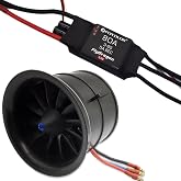 FLYCOLOR EDF 70mm 3400KV 4S RC Jet Airplane 12 Blades Ducted Fan with RC Brushless Motor with ESC 80A(3~6S) Balance Tested