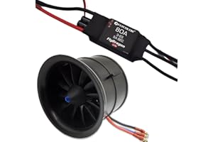 Flycolor EDF 70mm 3400KV 4S RC Jet Airplane 12 Blades Ducted Fan with RC Brushless Motor with ESC 80A(3~6S) Balance Tested
