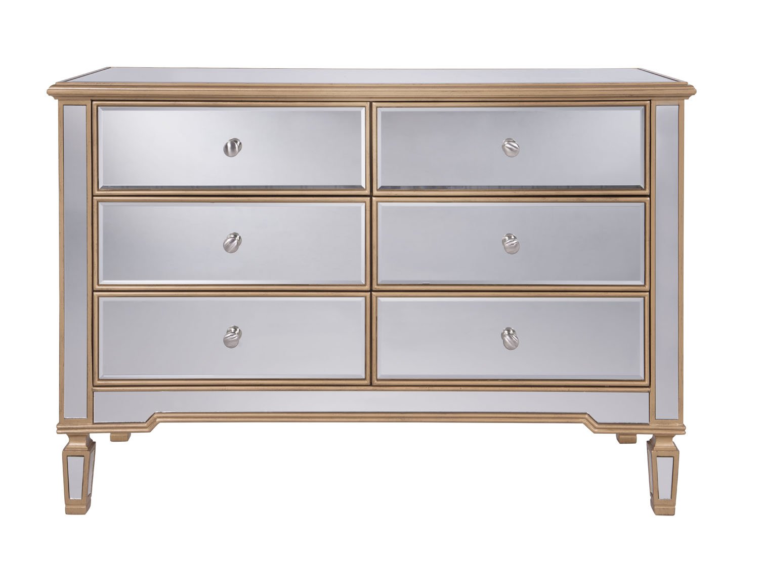 6 Drawer Dresser 48 in. x 18 in. x 32 in. in Gold paint