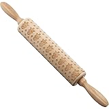 Christmas Rolling Pin Engraved Embossed Wooden Rolling Pins with Christmas Tree for Baking Embossed Cookies