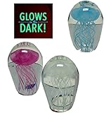 chesapeake Bay 3 Assorted Glow in the Dark 3"H Jellyfish Glass Bubble Paperweight 68542