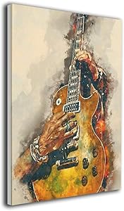 LP ART Canvas Print Wall Art Slashs Guitar Picture Painting for Living Room Bedroom Modern Home Decor Ready to Hang Stretched and Framed Artwork 16''x20''