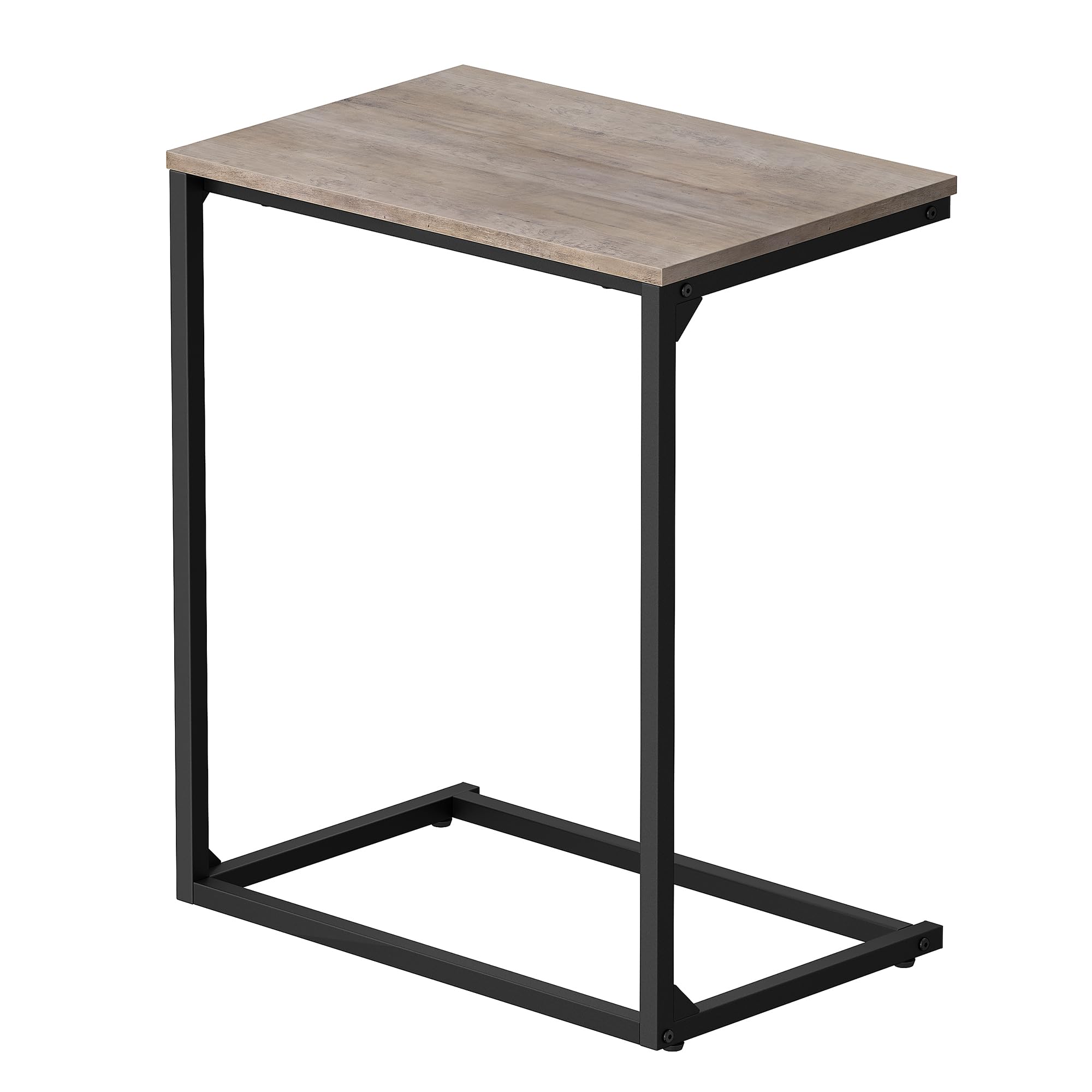 VASAGLE C Shape End Table, Small Coffee Table For Couch Or Sofa, Industrial Side Table In Living Room, Bedroom, 13.8 x 21.7 x 26 Inches, Greige and Classic Black ULNT052B02 Image