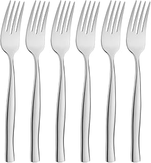 icxox Tafelgabeln Menuegabel-Set 6 Stück, 20,7cm, Edelstahl 18/10 (Silber)