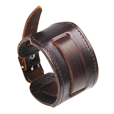 Armband aus Leder – Armreif aus Leder – Größe verstellbar und angenehm zu tragen. Für Damen und Herren – Farbe Braun oder Sch