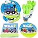 Train Party Supplies Packs (116 Pieces for 16 Guests) - Train Birthday Party, Train Party Decorations, Choo Choo Train Party Decorations, Train Track Theme Party, Blue Orchards