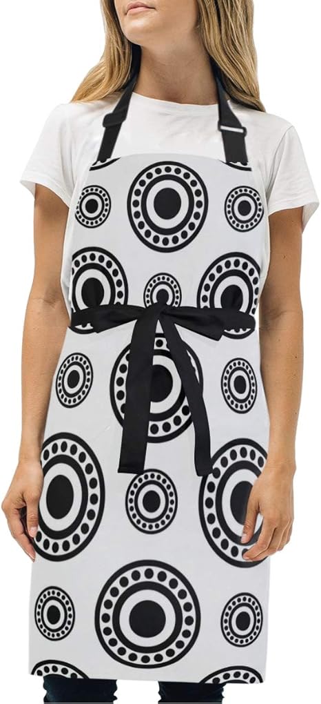 Amazon Miscery エプロン ベアリングアイコン 耐久性 調節可能 おしゃれ 男女兼用 仕事用 保育士 カフェ 料理室 家庭用 ファッション柄 エプロン オンライン通販