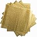 5 GOLD Color Premium Quality Glitter HTV Sheets (12 by 10 Inches) for T-Shirts and other Fabrics - Press on HTV Vinyl for Silhouette Cameo, Cricut, Craft Cutters and more