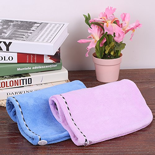 Htovila 2 Packs Hair Turban Towels, Soft Microfiber Quick Dry Hair