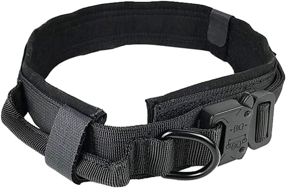 XIYAO Tactical Dog Collar Training Nylon Adjustable Dog Collars with Control Handle for Medium Large Dogs