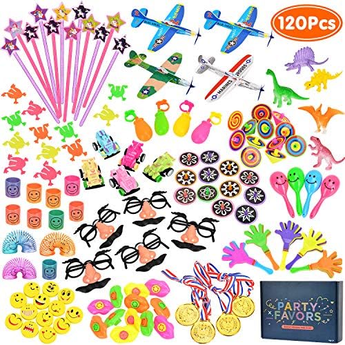 Wesimplelife Party Prizes, 120PCS Bulk Party Favors Bags for Kids, Party Bag Fillers Toys Assortment with Carnival Prizes Lucky Dip Prizes Gifts for Flying Gliders, School Rewards