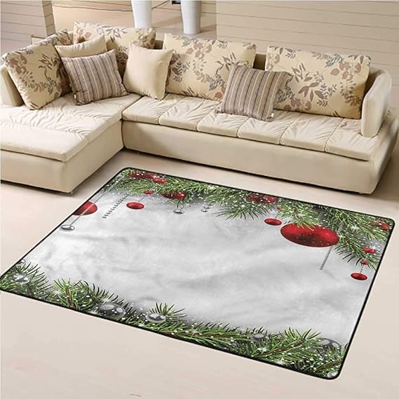 Amazon.com: Area Rug Floor Mat Christmas Contemporary Living & Bedroom ...