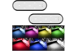 KHGUZ 2PCS Car Door LED Lights Projector, 7 Colors Magnetic Vehicle Wireless Sill Courtesy Warning Lamp, USB Rechargeable Auto Interior Ambient Sensing Welcome Lights, Universal Fit