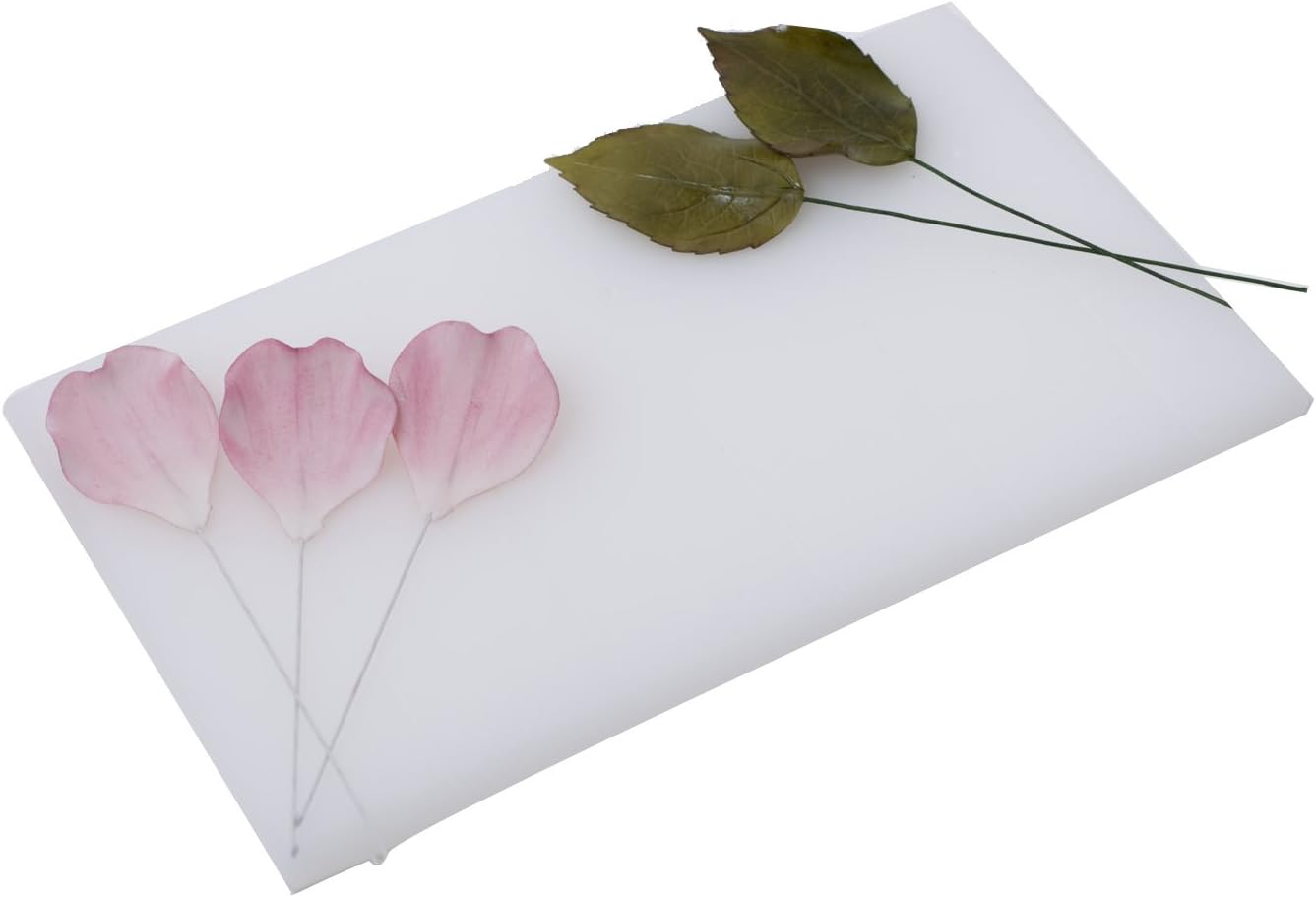 Petal and Leaves Veining Board Fondant Tools Color White 7.75" x 4.75"