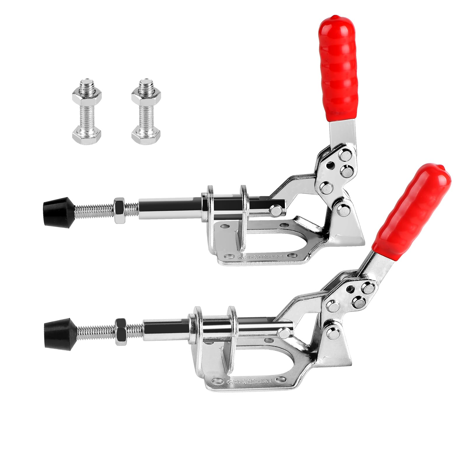 EXLECO 2 Large Push Rod Tensioners, Toggle Lever Tensioner, Quick Release with Replacement Screw, Clamping Clamp, Horizontal Tensioner, Toggle Clamp, Down Holder, Adjustable Hand Tool for Carpentry,