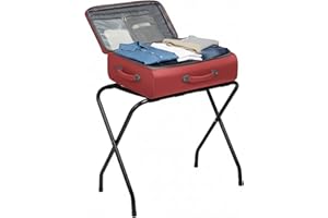 US TECH Single-Luggage Rack, Pack of 1, Self Asssembly, Luggage Rack for Guest Room (Black)