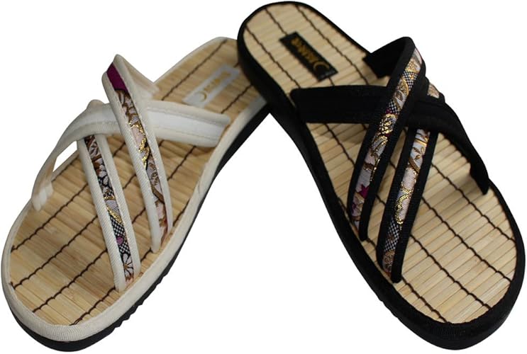 Amazon 絡繰魂 和柄 サンダル 豪華金襴竹底和柄サンダル 男性用和柄サンダル メンズ 和柄神 ファッションサンダル