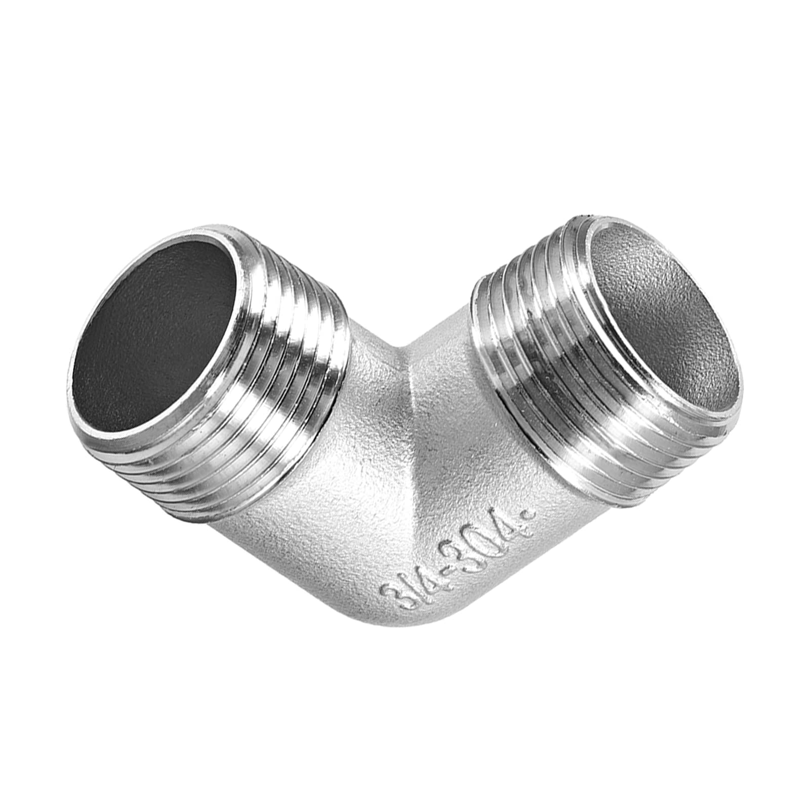DTGN 3/4BSPT x 3/4BSPT(Male x Male) 90 Degree Pipe Fitting - Good for Water Pipe System - 304 Stainless Steel Elbow Fittings - Silver Tone