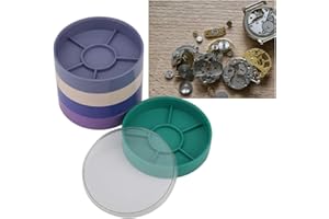 JADPES Watch Parts Storage Box,5 Layer Watch Repair Tool/Watch Parts Storage Box Color Parts Box Storage Box Watch Tools for Screw Component Movement Hardware Parts(Round)