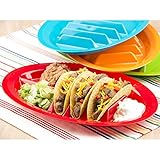 Set of 2 - Fiesta Taco Plates / Taco Stand Up Holder *Assorted colors*