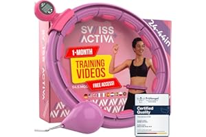Swiss Activa+ Smart Hula Hoop Adult - Infinity Hoop -Won't Fall Off - Weight Loss Hoop for Women - Smart Fitness Hula Hoop with Weight-Exercise Hoola Hoop Exercise Equipment