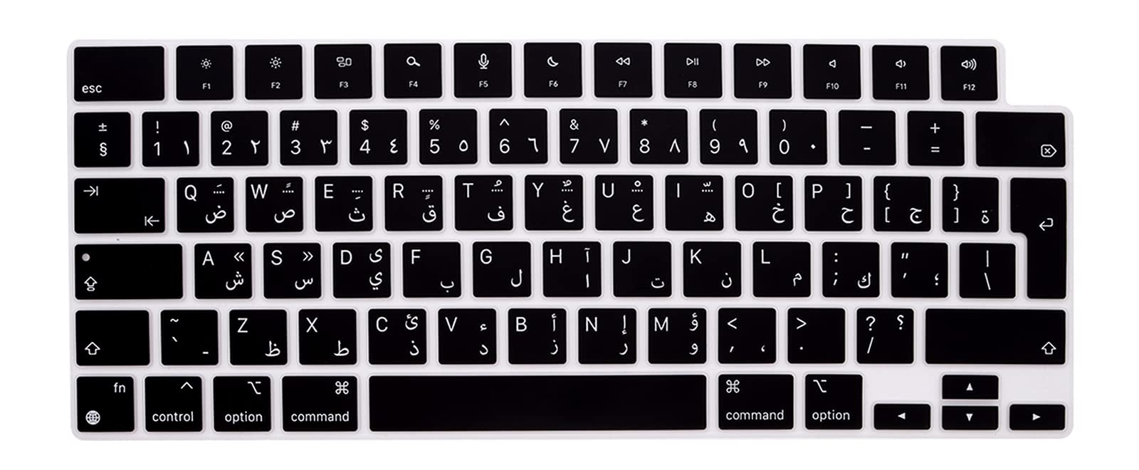 WYGCH Arabische Tastaturabdeckung für MacBook 2024–2022 Air 13,6 Zoll, 15 Zoll M3 M2 A3113/A3114/A2681/A2941 und 2023–2021 Pro 14 Zoll M3 M2 M1 Pro/Max A2 918/A2. 992/A2779/A2780/A2991 EU-Version
