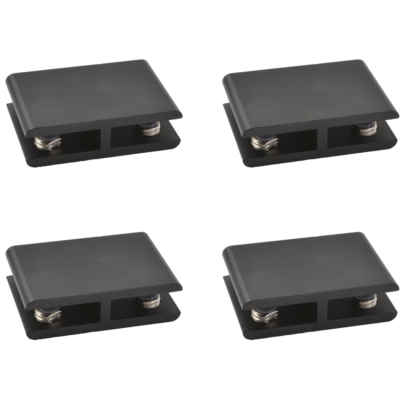 INCREWAY Glass Clamp, 4 Pack Adjustable Double Side Aluminum Alloy Glass Shelf Support Bracket, Glass Clip Clamp Holder for 5-8mm Thickness, 180 Degrees, Black — image 1