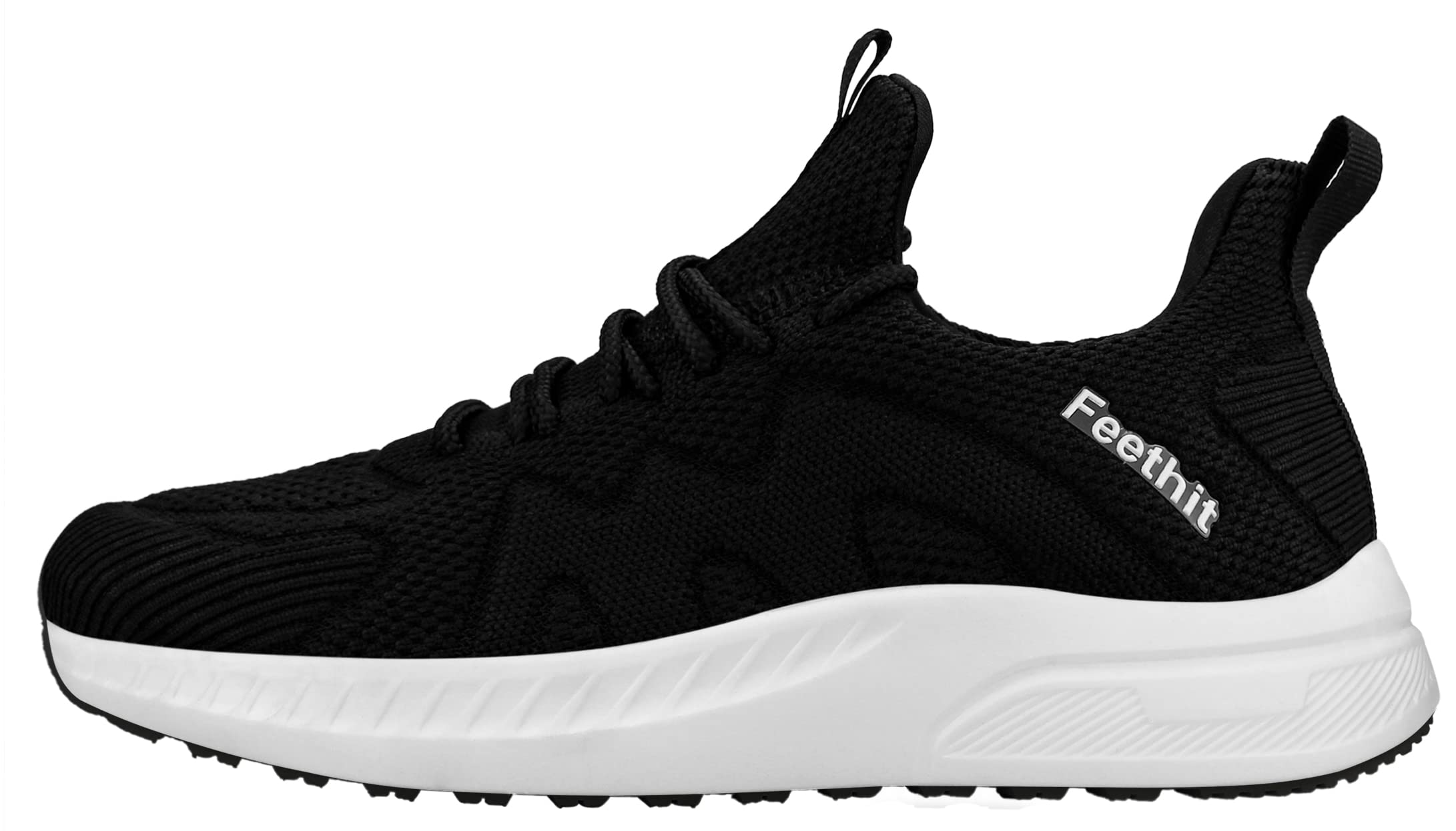 Feethit Sneaker Herren Schuhe Sportschuhe Laufschuhe Turnschuhe Herren Tennis Fitness Jogging Walkingschuhe Leichtgewichts Atmungsaktiv Freizeit Straßenlaufschuhe Schlüpfen Schuhe Schwarz & Weiß 43 EU 3