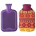 Premium Classic Rubber Hot Water Bottle w/ Cute Knit Cover