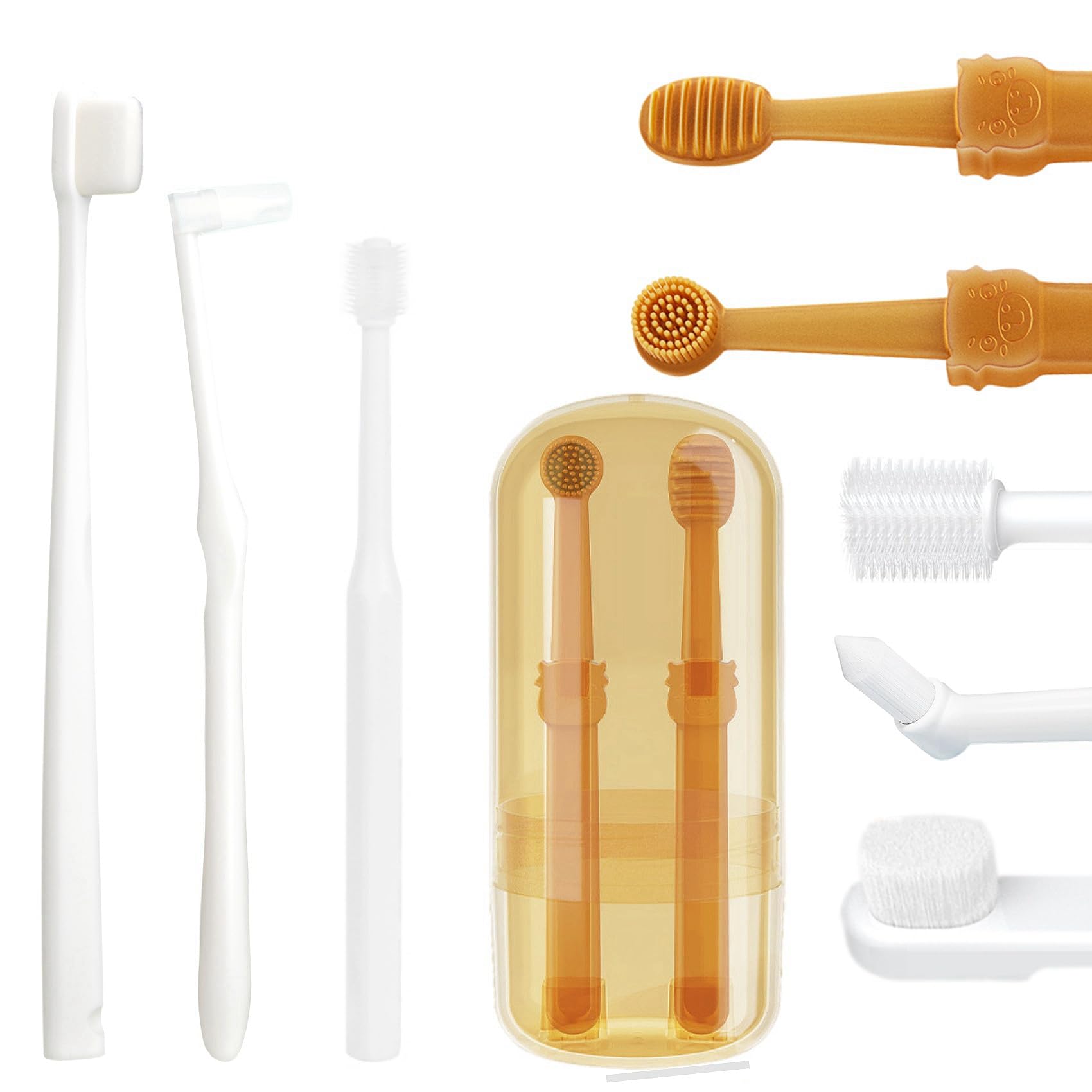 Photo 1 of Tsxurepaw 5 Pack Small Dog Toothbrush Kit, 360° Pet Toothbrush & Cat Silicone Toothbrush with Storage Cup & Soft Bristles Tooth Brush & Mini Head Oral Brush, Dental Care for Kitten Doggie