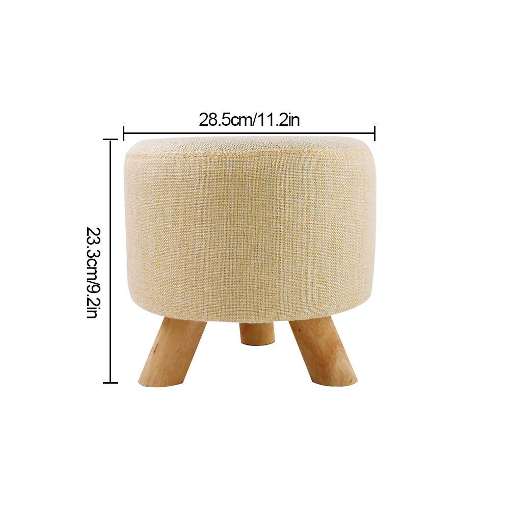 Kbsin212 Taburete Puff Otomanas Reposapiés Redondo Lino Y Algodon 30 X