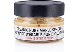 Escuminac Pure Maple Spread – 2 x 180g Jars | Organic Canadian Maple Spread | Smooth, Creamy & Naturally Sweet | Made in Queb