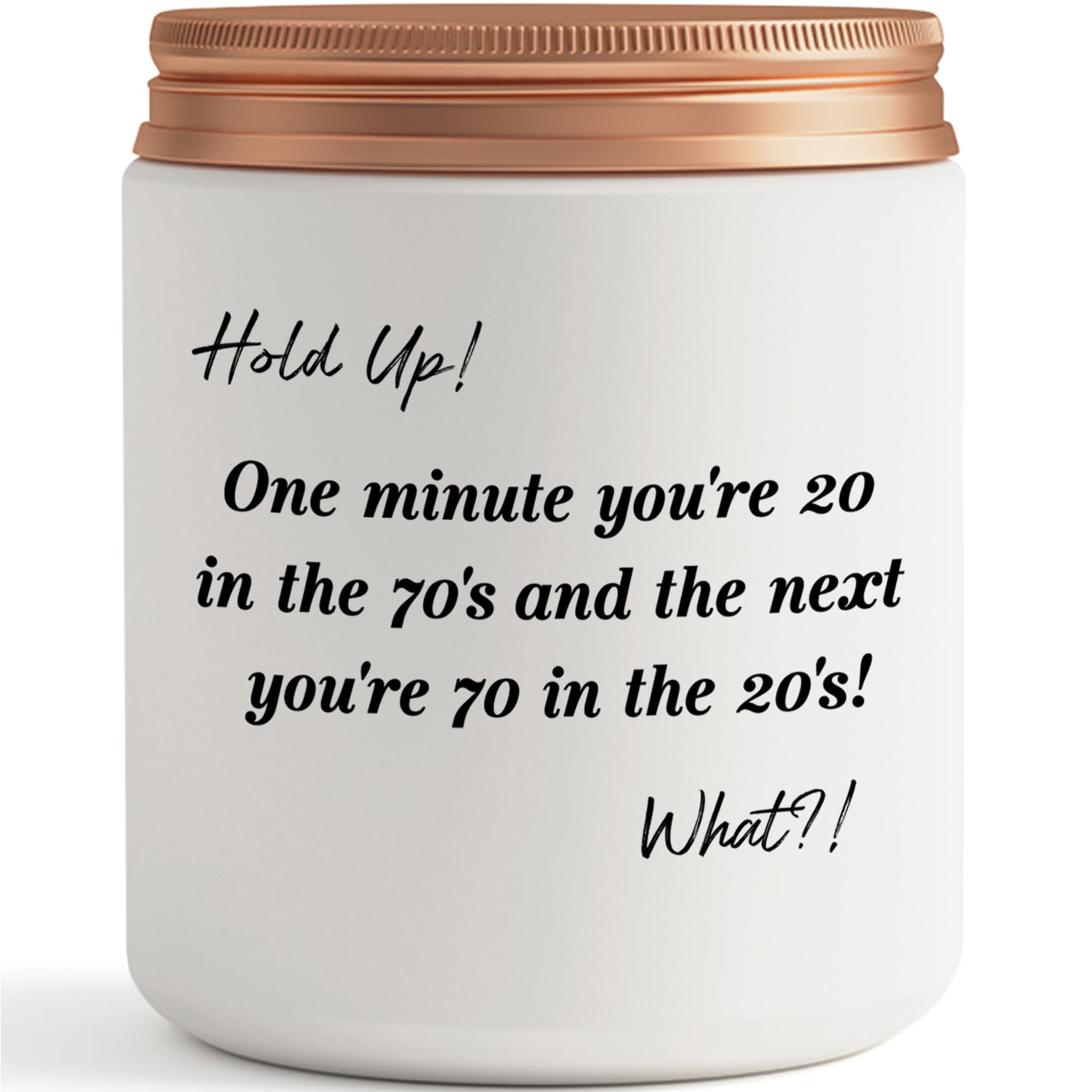 Photo 1 of 70th Birthday Gifts for Women, Men - Funny 70 Year Old Happy Birthday Gift for Friends, Mom, Dad, Grandma, Grandpa, Her - Lavander Scented Candles