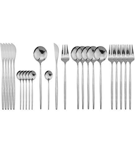 Aazon.co | Gugrida 24-Piece Silverware Set - 18/10 Stainless Steel