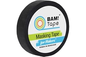Black Masking Tape for Makers | 1 roll 2.5 cm x 27 m | Colored Tape by BAM! Tape for STEM STEAM | Arts Crafts Science Math DI