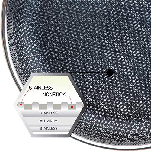 HexClad 7Piece Hybrid Stainless Steel Cookware Set with Lids and Wok