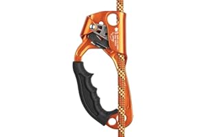 SZCQ SRT Climbing Hand Ascender Aviation Light Alloy Mountaineering Rock Ergonomic Rappelling Gear Equipment Left Handled Ascender Arborist Tree Climber Rigging