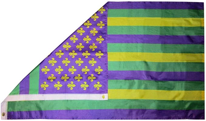 Flags 3x5 Usa Mardi Gras Purple Yellow Green Fleur De Lis 3 X5 Polyester Nylon Flag Garden Patio Rentwork Eu