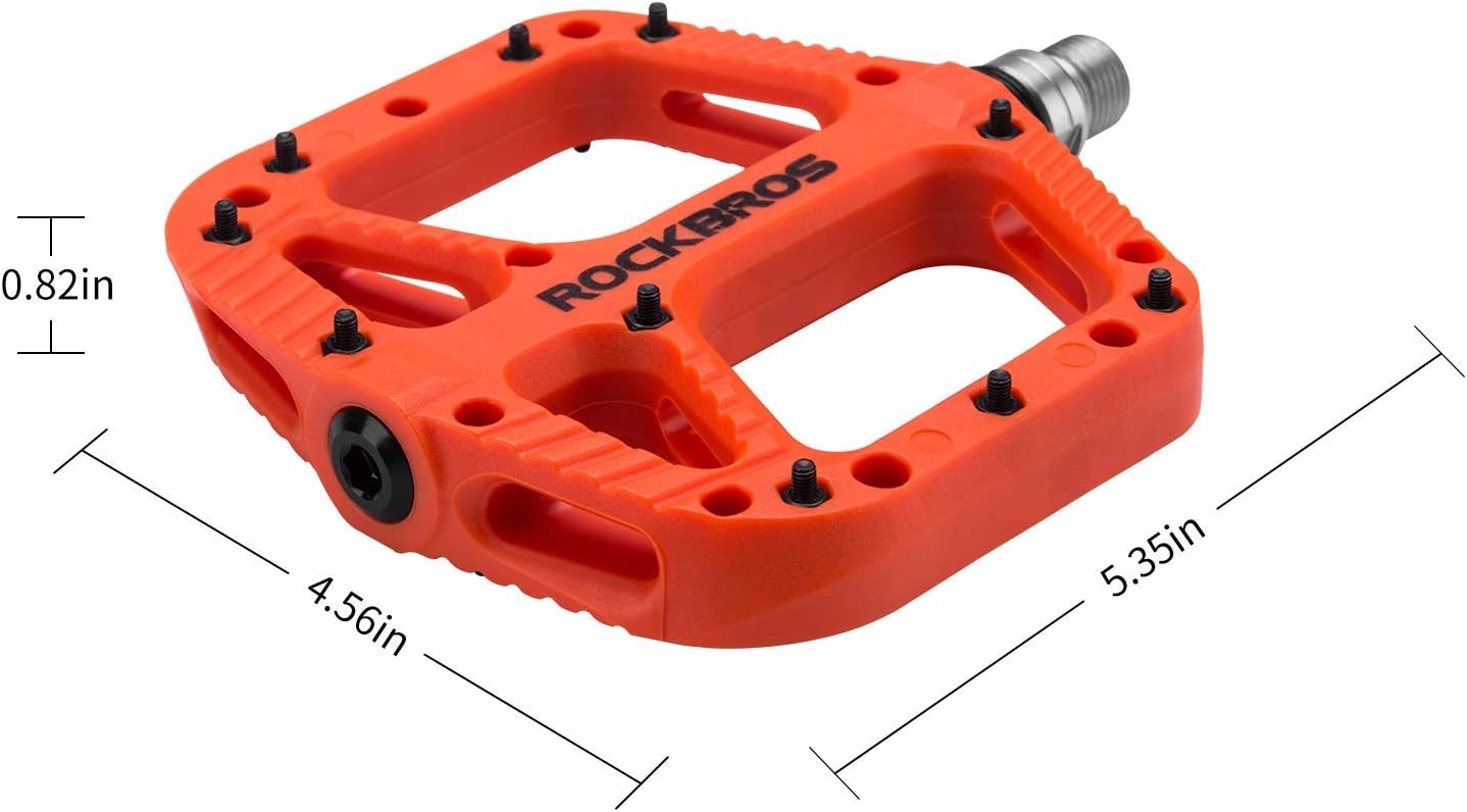 ROCKBROS Mountain Bike Pedals, Non-slip MTB Nylon Fiber Pedals, 3 Sealed Bearings Bicycle Cycling Pedals - Image 5